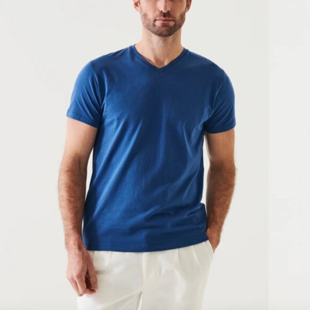 MENS PIMA COTTON STRETCH V-NECK T-SHIRT